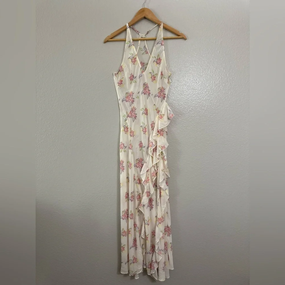 Free People Cream Pink Halter Sundress